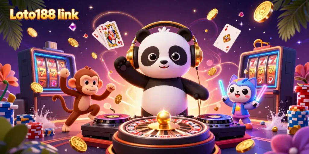 Engage in thrilling online gaming with this vibrant Loto188 link illustration showcasing live casino excitement.